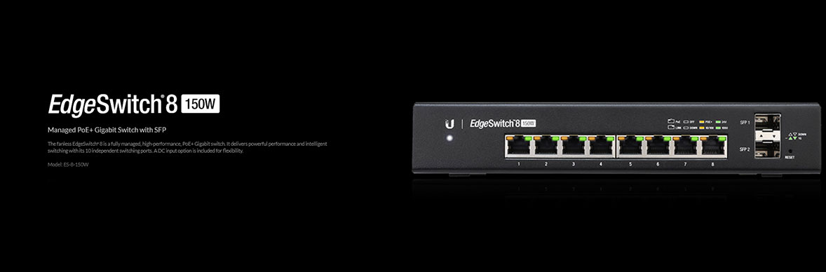 Ubiquiti EdgeSwitch ES-8-150W Gigabit SwitchManaged PoE